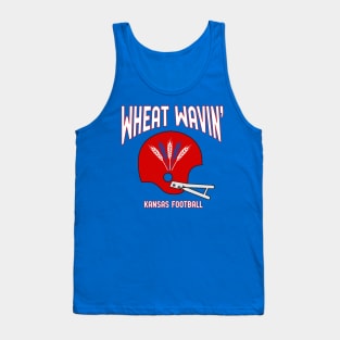 Wheat Wavin KU Football Blue Tank Top